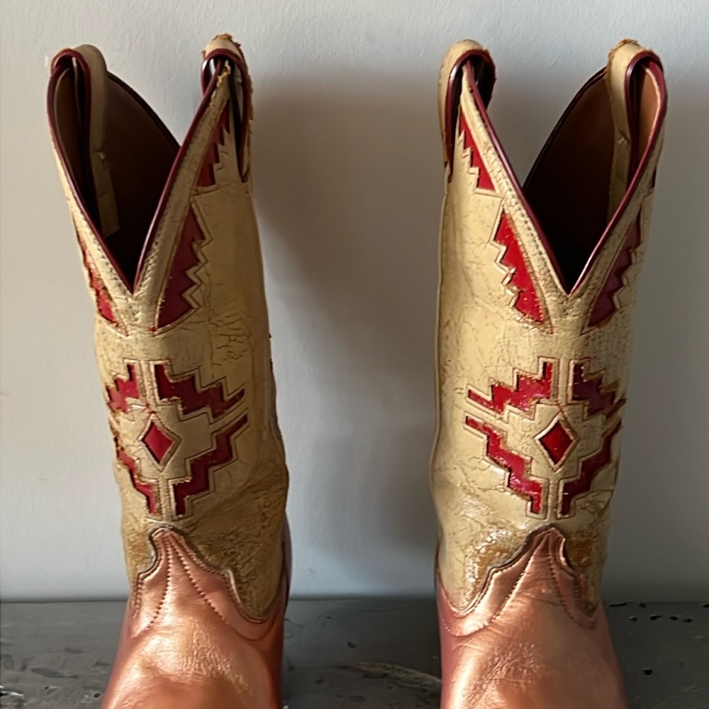 Vintage Cowboy Boots- Aztec Navajo Southwest - Picture 7 of 17